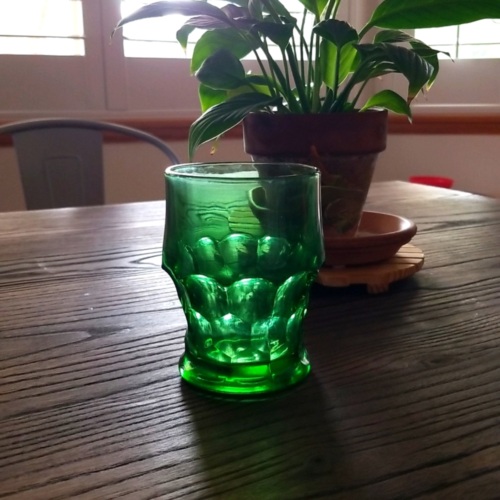 Vintage emeral green georgian glass